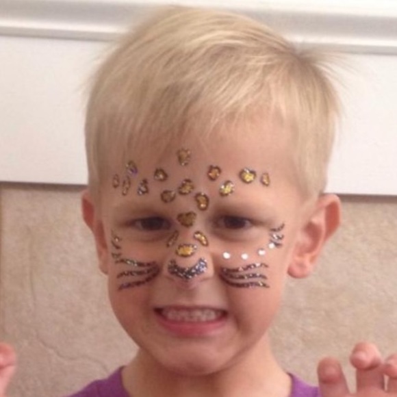 Face Art Sequin FAIRY & LEOPARD. Peel off and stick on.  NWT Halloween - Picture 6 of 6